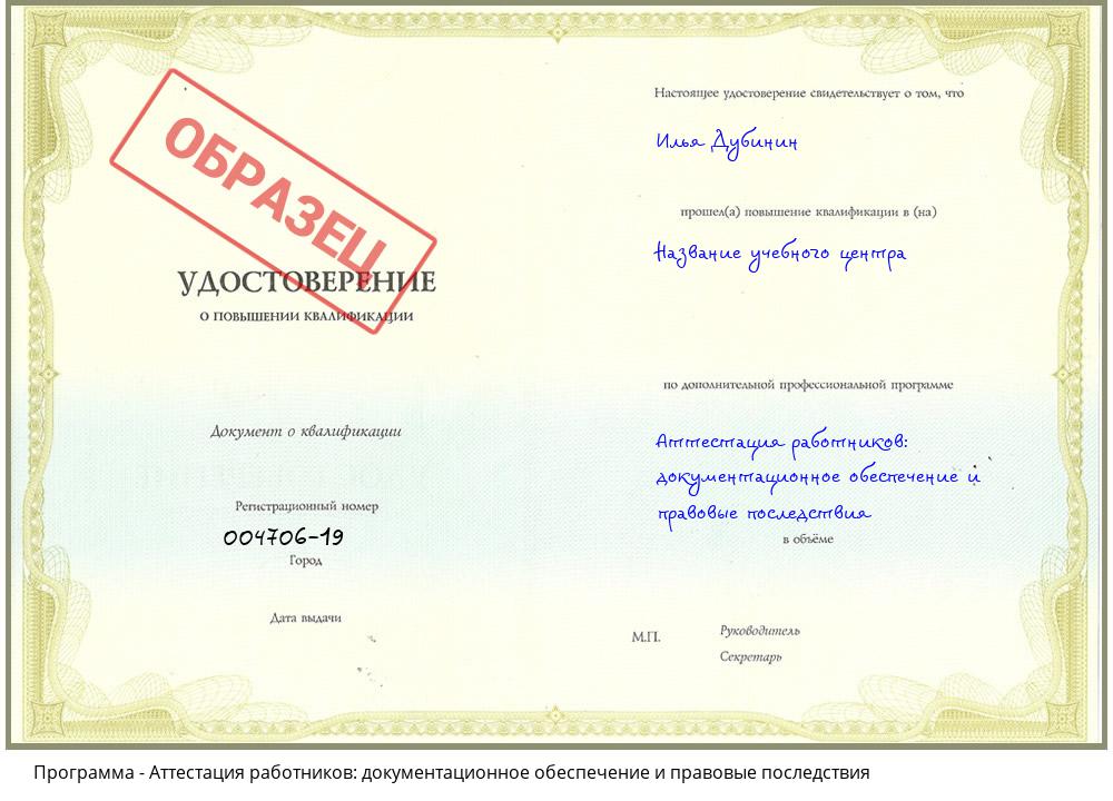Аттестация работников: документационное обеспечение и правовые последствия Батайск