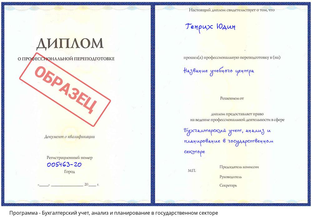 Бухгалтерский учет, анализ и планирование в государственном секторе Батайск