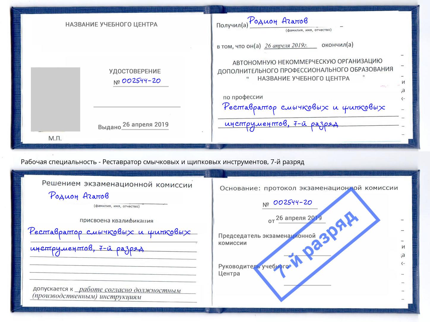 корочка 7-й разряд Реставратор смычковых и щипковых инструментов Батайск